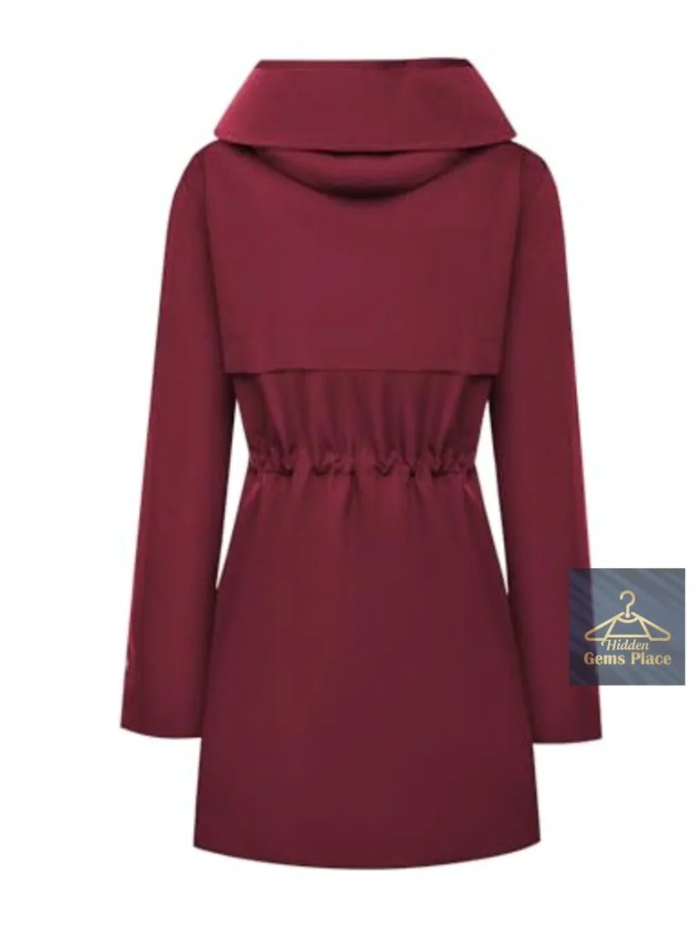 Waterproof Long Trench Raincoat for Women with Hood